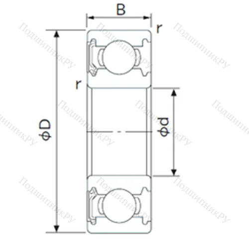 Подшипник шариковый радиальный 6907-RS от производителя  CYSD Подшипник шариковый радиальный 6907-RS от производителя  CYSD