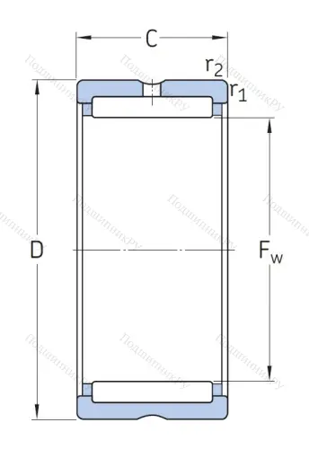 Игольчатый подшипник NK 24/16 от производителя  SKF