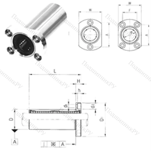Подшипник шариковый линейный LMH 13LUU