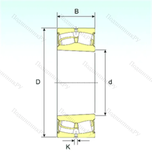 Подшипник роликовый радиальный самоцентрирующийся 22212-2RSK от производителя  ISB