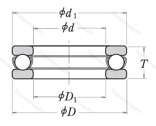 Упорный шариковый подшипник 51304