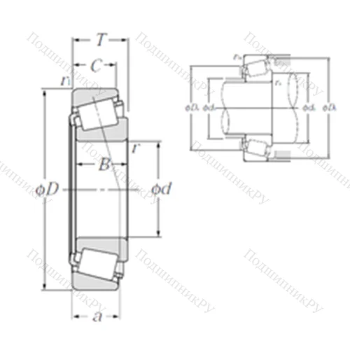 Подшипник роликовый радиально-упорный 4T-JM 515649/JM 515610 от производителя  NTN Подшипник роликовый радиально-упорный 4T-JM 515649/JM 515610 от производителя  NTN