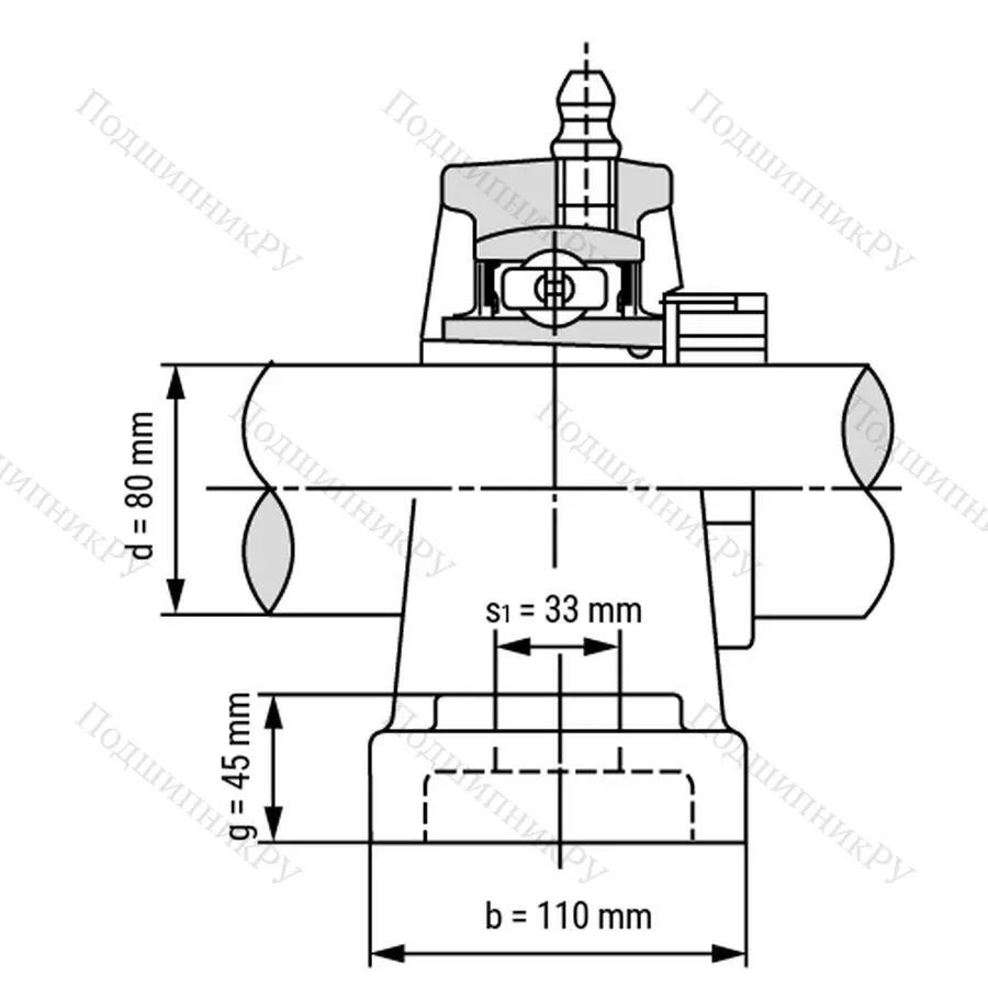 Подшипниковый узел UKP 318+H 2318 - Вал: 80 мм