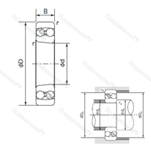 Подшипник шариковый радиальный самоцентрирующийся 1211K