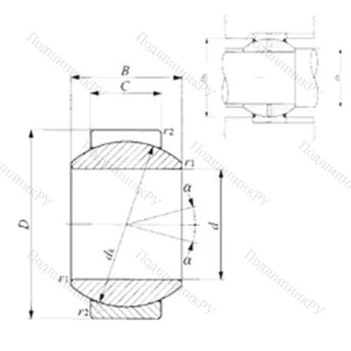 Подшипник скольжения сферический GE 6G