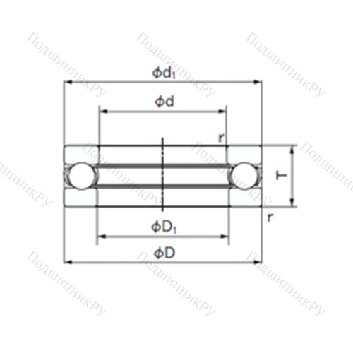 Подшипник шариковый упорный O-32