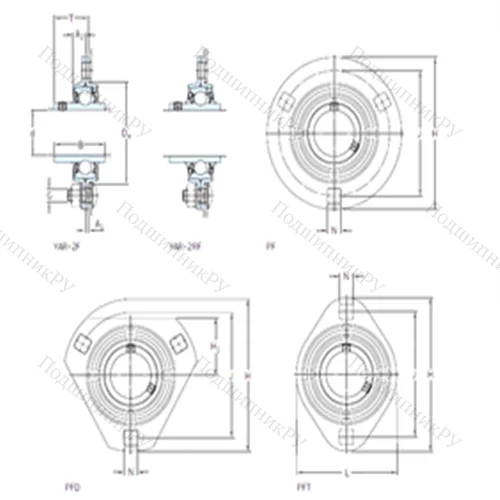 Подшипниковый узел шариковый радиальный PF 17 FM