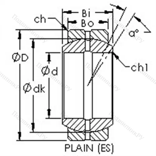 Подшипники скольжения, дюймовая серия GEZ 19ES от производителя  AST