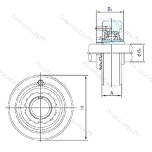 Подшипниковый узел шариковый радиальный UKC 312+H 2312