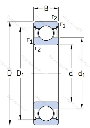 Однорядный шариковый подшипник 6002 2Z/C 3 от производителя  SKF