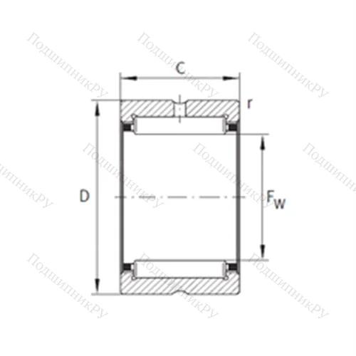 Подшипник игольчатый радиальный TNB 44138S 01
