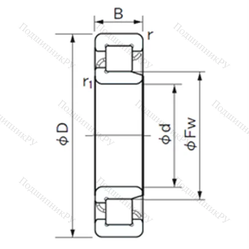 Подшипник роликовый радиальный NJ 328 E