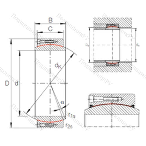 Подшипник скольжения сферический GE 460 DW от производителя  INA Подшипник скольжения сферический GE 460 DW от производителя  INA