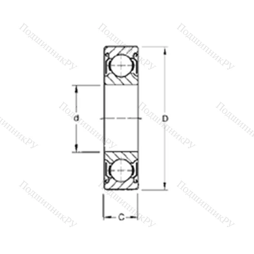 Подшипник шариковый радиальный 1622-ZZ от производителя  CYSD Подшипник шариковый радиальный 1622-ZZ от производителя  CYSD