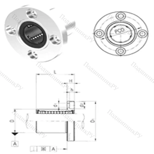 Подшипник шариковый линейный LMEF 60