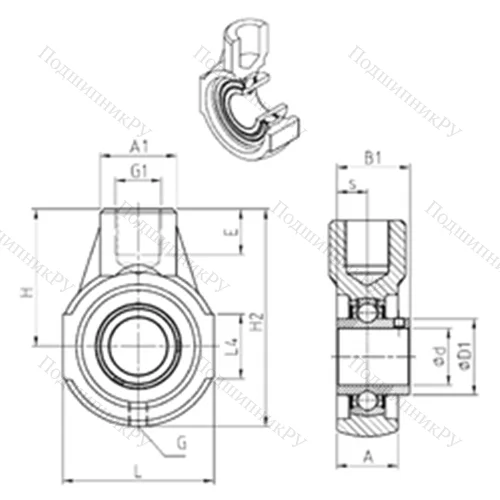 Подшипниковый узел шариковый радиальный UCEHE 208