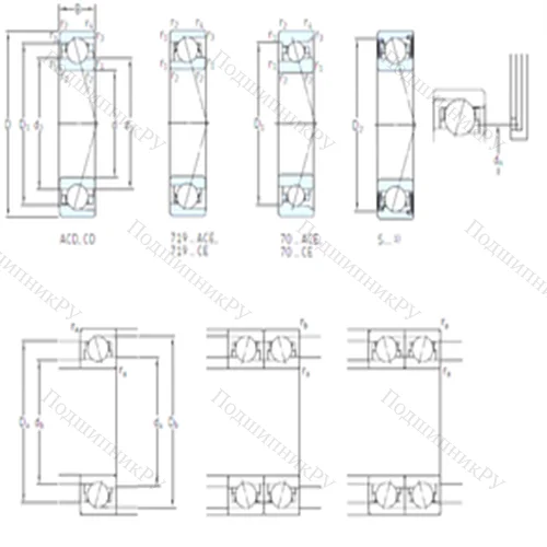 Подшипник шариковый радиально-упорный S 71928 CD/HCP 4A от производителя  SKF