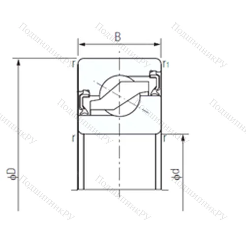 Подшипник шариковый упорно-радиальный 25TAB 06-2NK от производителя  NACHI Подшипник шариковый упорно-радиальный 25TAB 06-2NK от производителя  NACHI