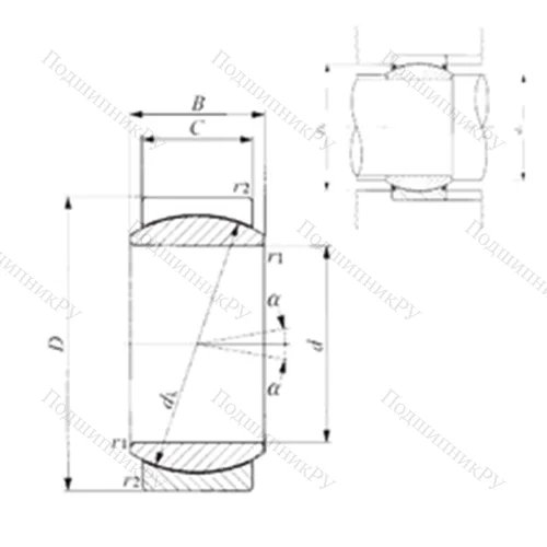 Подшипник скольжения сферический GE 30EC от производителя  IKO