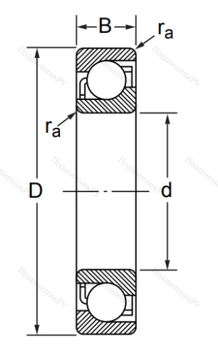 Радиально-упорный шариковый подшипник 7309 C/DB (236309 Е ГОСТ) в Липецке