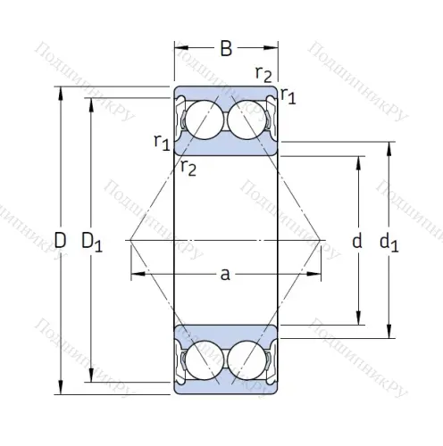 Двухрядный шариковый подшипник 3312 A 2Z/C 3 MT 33 от производителя  SKF