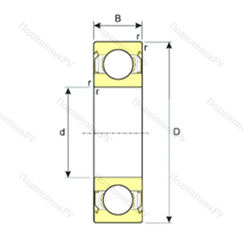 Подшипник шариковый радиальный SS 6309-2RS