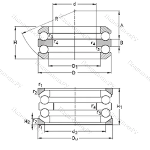 Подшипник шариковый упорный 54317-MP+U 317