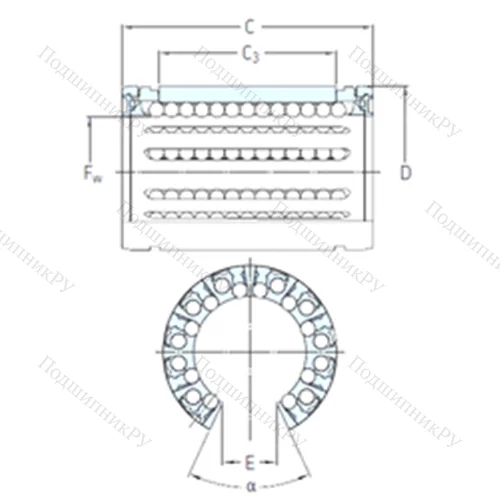 Подшипник шариковый линейный LBHT 25 A