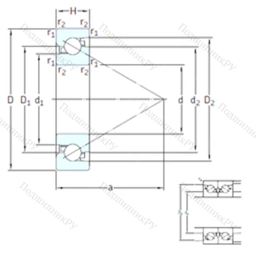 Подшипник шариковый упорно-радиальный BSA 208 CG