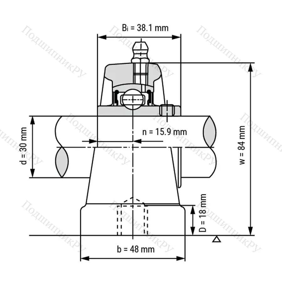 Подшипниковый узел UCPA 206 - Вал: 30 мм
