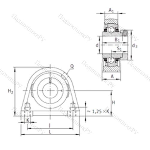 Подшипниковый узел шариковый радиальный TSHE 20-N от производителя  INA