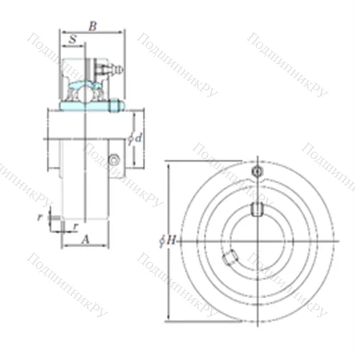 Подшипниковый узел шариковый радиальный UCC 206-19