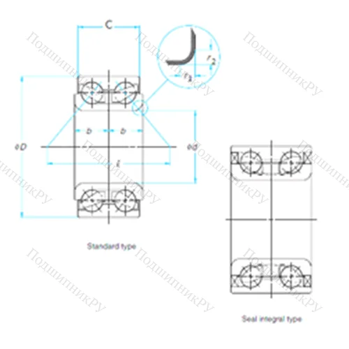 Подшипник шариковый радиально-упорный SA 1020