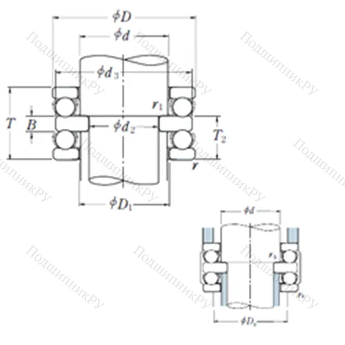 Подшипник шариковый упорный 52308 от производителя  NSK Подшипник шариковый упорный 52308 от производителя  NSK