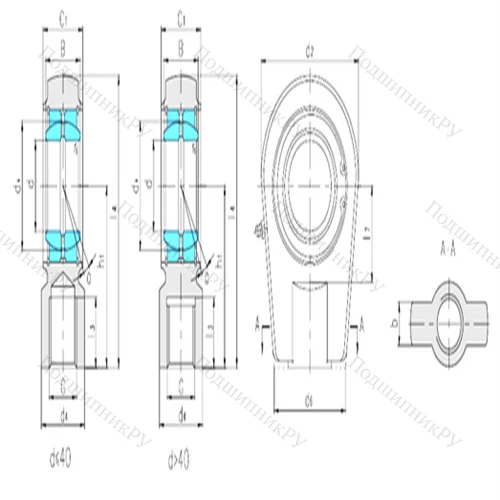 Подшипник скольжения сферический SIRN 50ES от производителя  LS Подшипник скольжения сферический SIRN 50ES от производителя  LS