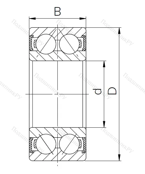 Радиально-упорный шариковый подшипник 3056305 2RS (3305 2RS) в Липецке