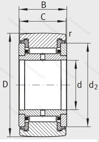Игольчатый подшипник NATR 8 PP от производителя  INA Игольчатый подшипник NATR 8 PP от производителя  INA