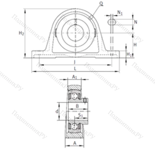 Подшипниковый узел шариковый радиальный PASEY 1-1/4