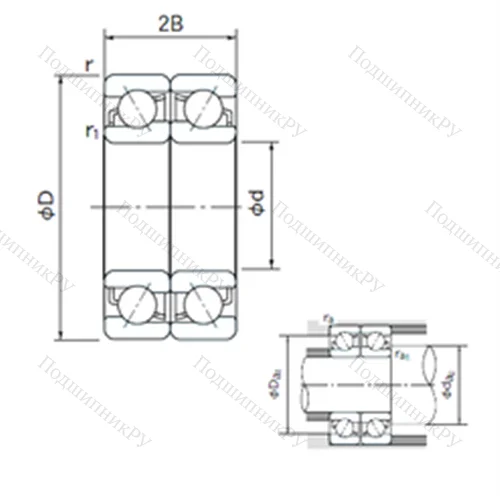 Подшипник шариковый радиально-упорный спаренный 7217BDF