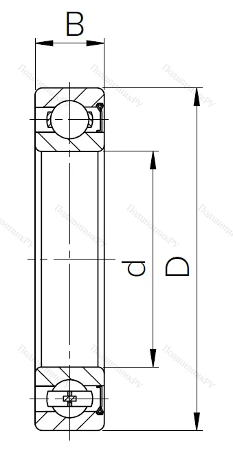 Шариковый однорядный подшипник 60107 (6007 Z) в Липецке