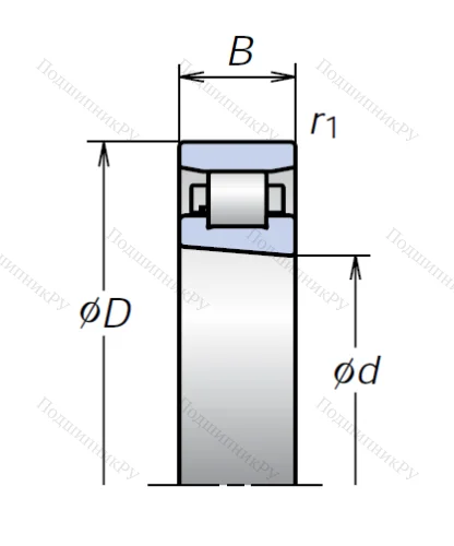 Роликовый цилиндрический подшипник N 1012 BTKRCC 1P 4 от производителя  NSK Роликовый цилиндрический подшипник N 1012 BTKRCC 1P 4 от производителя  NSK