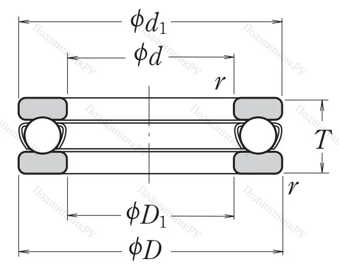 Упорный шариковый подшипник 51306 P 6 от производителя  NSK