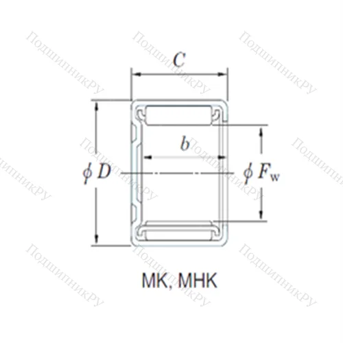 Подшипник игольчатый радиальный MK 1051