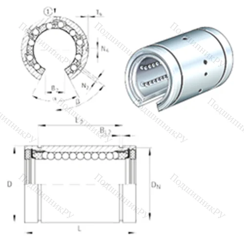 Подшипник шариковый линейный KBO 12