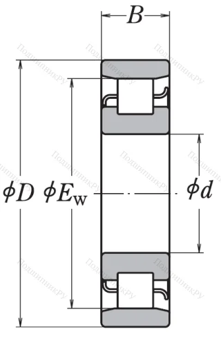 Роликовый цилиндрический подшипник N 207 ET от производителя  NSK Роликовый цилиндрический подшипник N 207 ET от производителя  NSK