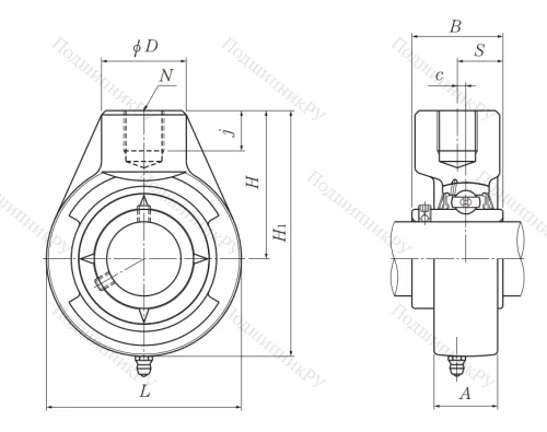 Подшипниковый узел UCHB 212 D 1 (UCHA 212) в Липецке