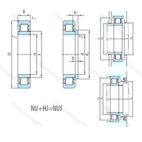 Подшипник роликовый радиальный NUJ 1060