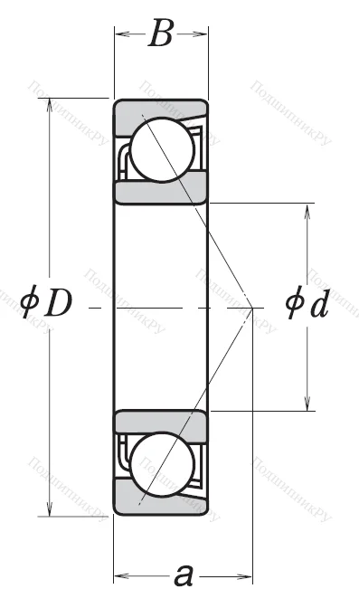 Однорядный шариковый подшипник 7318 A (46318 Л ГОСТ) от производителя  NSK