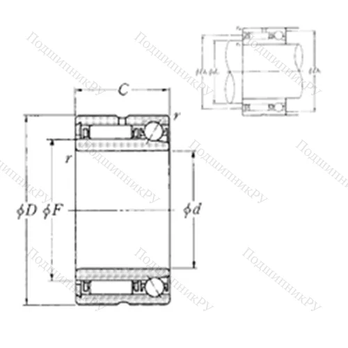 Подшипник комбинированный NKIA 5905