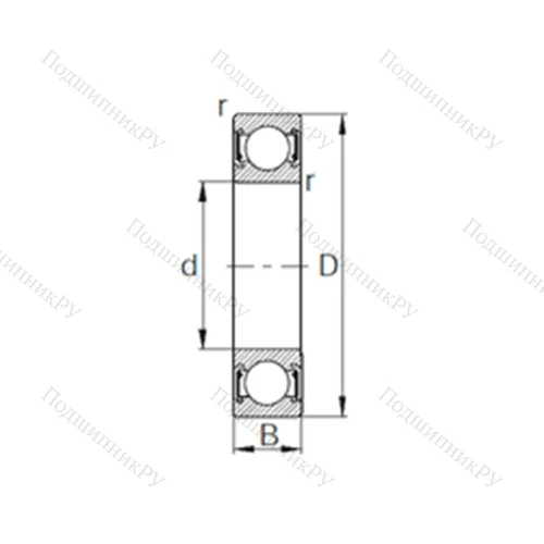 Подшипник шариковый радиальный 6204UU